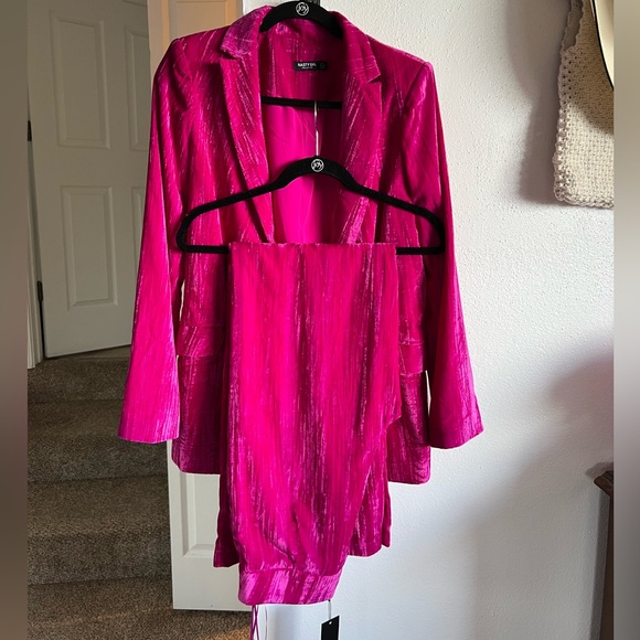 Nasty Gal velvet blazer suit pants S - Picture 2 of 2